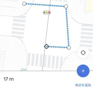 Androidアプリ→Googleマップ→距離を測定