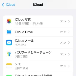 iPhone→設定→Apple Account→iCloud