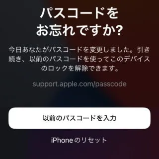 iPhone→ロック画面→iPhoneは使用できません→パスコードをお忘れですか？