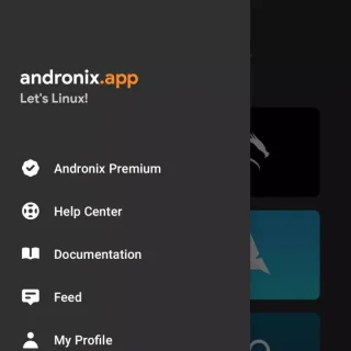 Androidアプリ→Andronix→メニュー