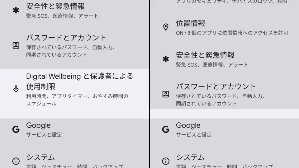 Android 14→設定→Digital Wellbeing