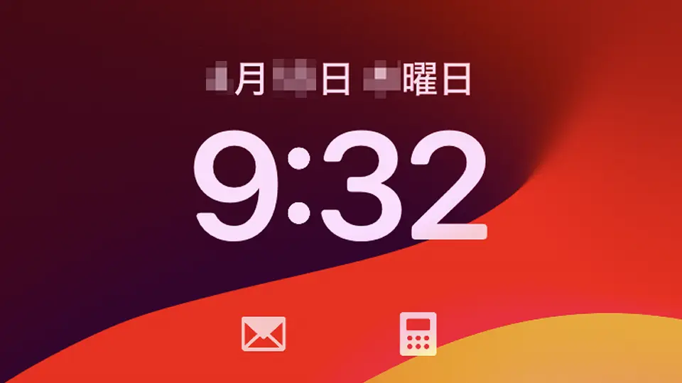 iPhone→ロック画面→アプリアイコン