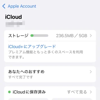 iPhone→設定→Apple Account→iCloud