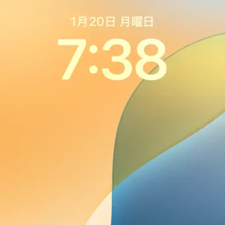 iPhone→ロック画面→日時