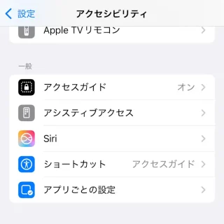 iPhone→設定→アクセシビリティ
