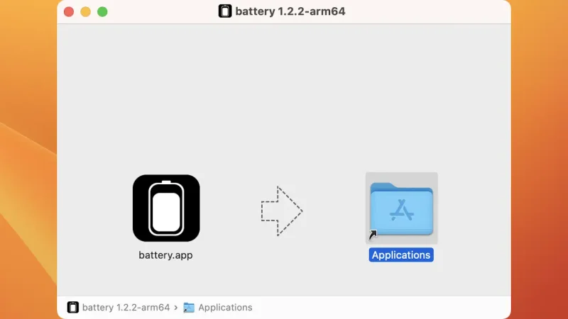 Mac→インストール→battery.app