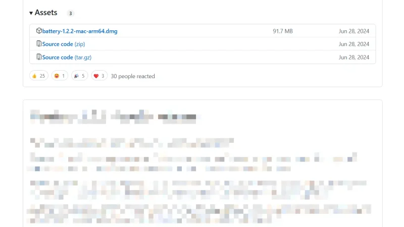 Web→GitHub→Battery.app→Releases