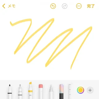 iPhoneアプリ→メモ→新規メモ→ペイント