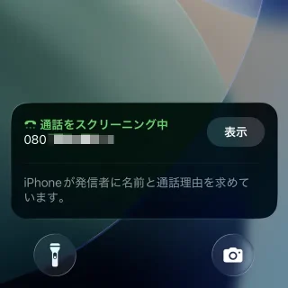 iPhoneアプリ→電話→通話スクリーニング
