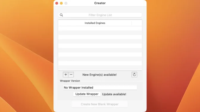 Macアプリ→Sikarugir Creator
