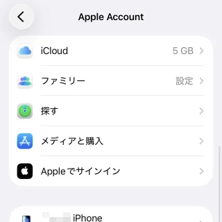 iPhone→設定→Apple Account