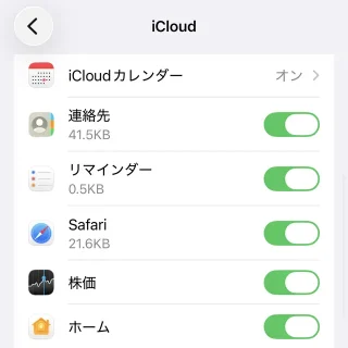 iPhone→設定→Apple Account→iCloud→iCloudに保存済み→すべて見る
