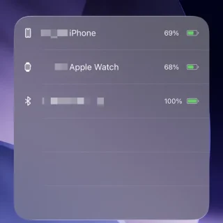 iPhone→ホーム画面→ウィジェット→バッテリー