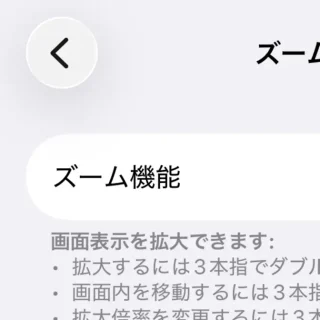 iPhone→設定→アクセシビリティ→ズーム機能→オン