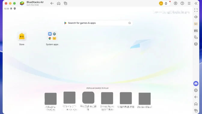 Mac→BlueStacks Air→ホーム