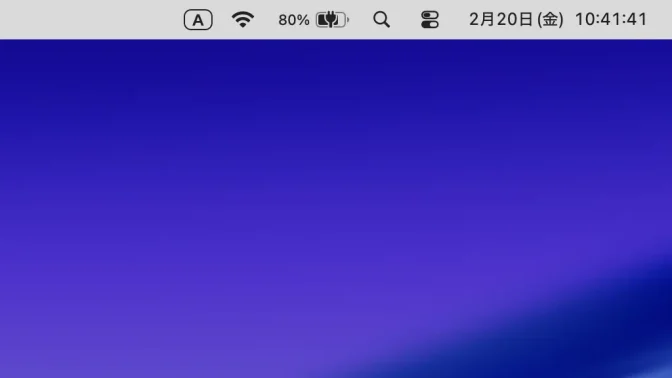 Mac→メニューバー
