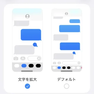 iPhone→設定→画面表示と明るさ→拡大表示