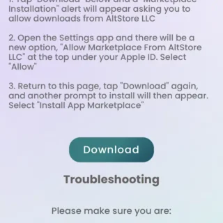 iPhoneアプリ→Safari→altstore→Download
