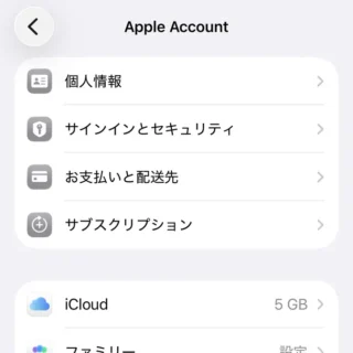 iPhone→設定→Apple Account