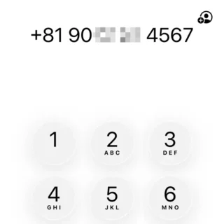 iPhoneアプリ→電話→キーパッド→電話番号→国番号