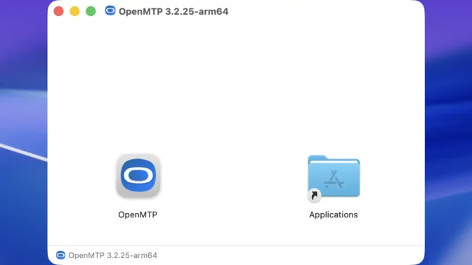 Mac→インストール→OpenMTP