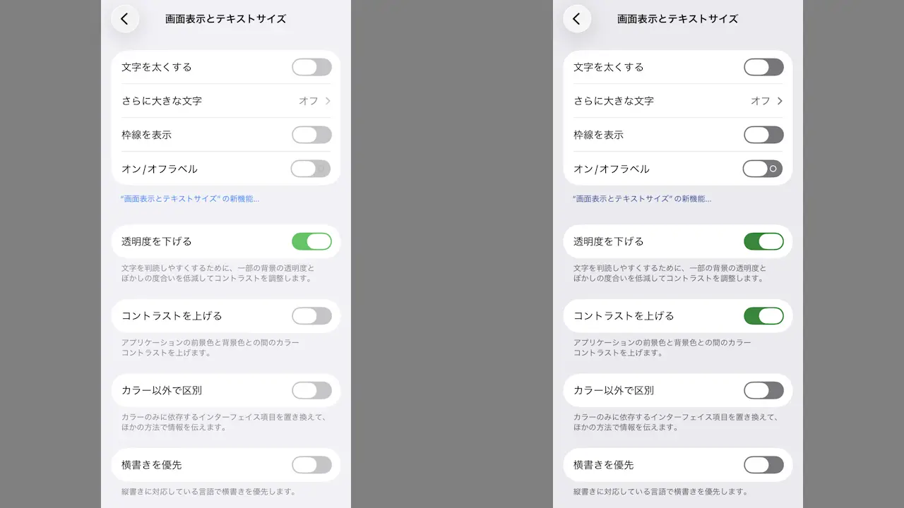iPhoneで画面の「コントラスト」を上げる方法