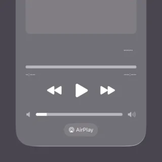 iPhone→コントロールセンター→メディアプレイヤー