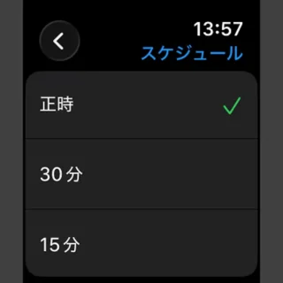 Apple Watch→設定→アクセシビリティ→チャイム→スケジュール