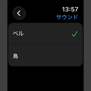 Apple Watch→設定→アクセシビリティ→チャイム→サウンド