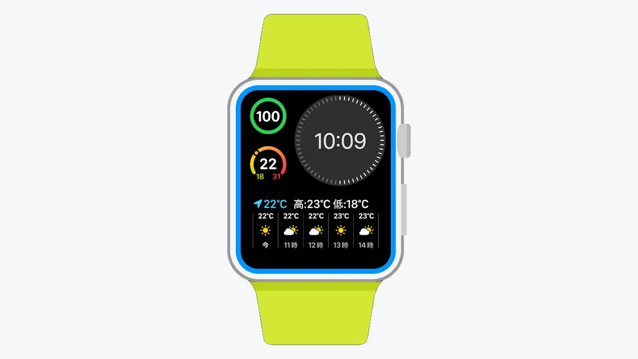 Apple Watchで画面点灯時の青い枠を表示しない方法
