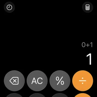 iPhoneアプリ→計算機→1