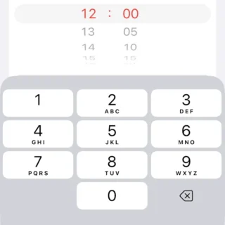 iPhoneアプリ→カレンダー→新規予定→開始→時刻→キーボード(テンキー)