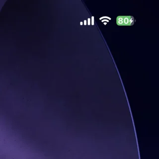 iPhone→ステータスバー→バッテリー→80%
