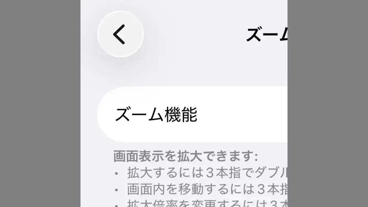 iPhoneのズーム機能で画面を強制的に拡大する方法