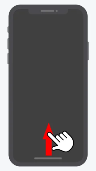 iPhone→スリープ→下端から上にスワイプ