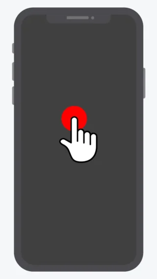 iPhone→スリープ→画面をタップ
