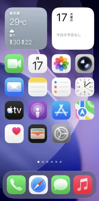iPhone→ホーム画面→編集→カスタマイズ→サイズ→大