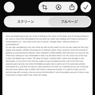 iPhone→スクリーンショット→フルスクリーンプレビューフルページ