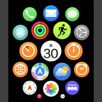 Apple Watch→すべてのアプリ（グリッド表示）