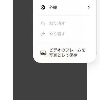 iPhoneアプリ→写真→動画→編集→メニュー