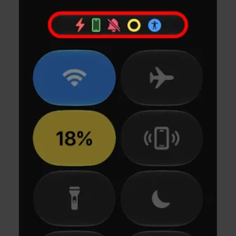 Apple Watch→コントロールセンター→ステータスアイコン