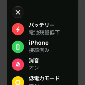 Apple Watch→ステータスアイコン