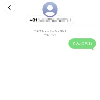 iPhoneアプリ→メッセージ→電話番号→テキストメッセージ