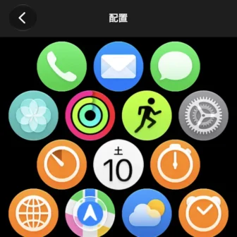 iPhoneアプリ→Watch→アプリ表示→配置