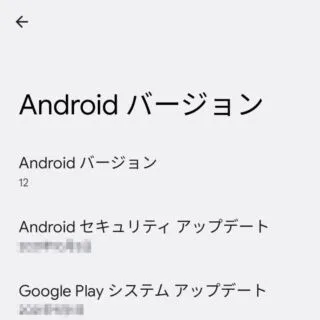 Android 12→設定→デバイス情報→Androidバージョン