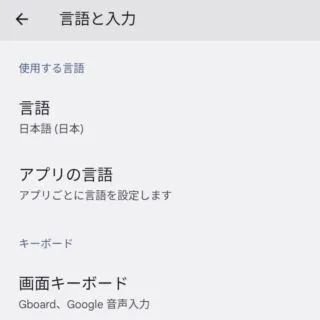 Android 13→設定→システム→言語と入力